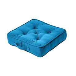 Coussin de sol turquoise - rajput tissé main - HOMESCAPES