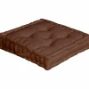 Coussin de sol uni chocolat - 50x50cm - Chocolat