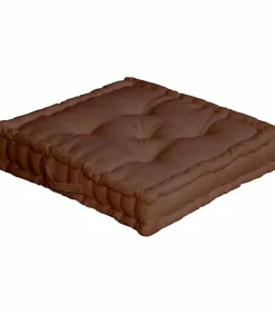 Coussin de sol uni chocolat - 50x50cm - Chocolat