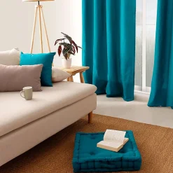 Coussin de sol uni en coton Panama