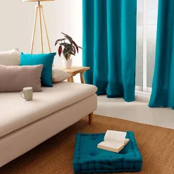 Coussin de sol uni en coton Panama
