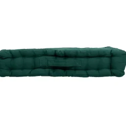 Coussin de sol uni en pur coton (50x50x10 cm - Vert foncé)