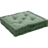 Coussin de sol uni en pur coton (50x50x10 cm - Taupe)