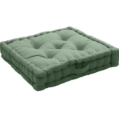 Coussin de sol uni en pur coton (50x50x10 cm - Taupe)