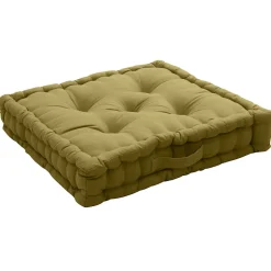Coussin de sol uni en pur coton (50x50x10 cm - Bronze)