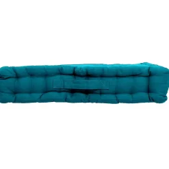 Coussin de sol uni en pur coton (50x50x10 cm - Bleu Canard)