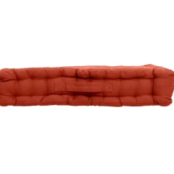 Coussin de sol uni en pur coton (50x50x10 cm - Brique)