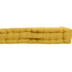 Coussin de sol uni en pur coton (50x50x10 cm - Jaune)