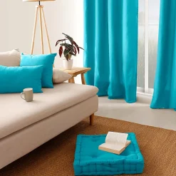 Coussin de sol uni turquoise - 50x50cm - Turquoise
