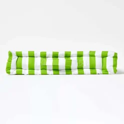 Coussin de sol vert - grandes rayures - 40 x 40 cm - HOMESCAPES