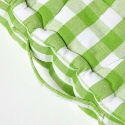 Coussin de sol vert à  grands carreaux vichy, 50 x 50 cm - HOMESCAPES