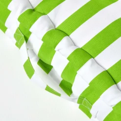 Coussin de sol vert - grandes rayures - 50 x 50 cm - HOMESCAPES