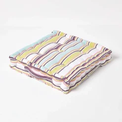 Coussin de sol vert - rayure osaka - 50 x 50 cm - HOMESCAPES