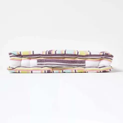 Coussin de sol vert - rayure osaka - 50 x 50 cm - HOMESCAPES