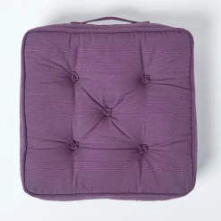Coussin de sol violet - rajput tissé main - HOMESCAPES