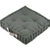 Coussin de sol 45x45x10 cm Duo vert lin 100% coton