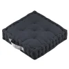 Coussin de sol 45x45x10cm gris anthracite 100% coton