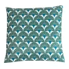 Coussin d'extérieur carré imperméable motifs jacquard bleu L.45 x l.45cm Deco&co