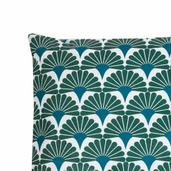 Coussin d'extérieur carré imperméable motifs jacquard bleu L.45 x l.45cm Deco&co