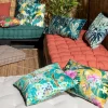 Coussin d'extérieur carré imperméable Palma feuillage tropical vert L.45 x l.45cm Deco&co