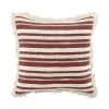 Coussin déhoussable à franges 40x40cm Terracotta - 40x40cm - Terre cuite