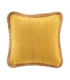 Coussin Déhoussable (45 x 45 cm) Akina Ocre, Coton & Polyester avec - 45x45cm - Ocre