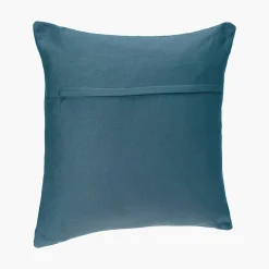 Coussin déhoussable coton - bleu canard - 38x38 cm - Atmosphera
