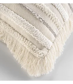 Coussin déhoussable coton tissé naturel 60x60cm "Atlas" - 60x60cm - Naturel