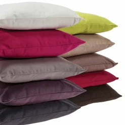 Coussin déhoussable coton - gris taupe - 38x38 cm - Atmosphera