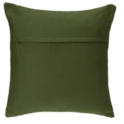 Coussin déhoussable coton - vert kaki - 38x38 cm - Atmosphera