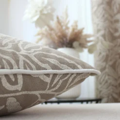Coussin déhoussable en coton recyclé Chambray (40x40 cm - Naturel)
