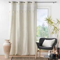 Coussin déhoussable en polycoton imprimé (40x60 cm - Blanc)