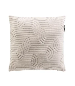 Coussin déhoussable en velours dévoré 45x45cm - 45x45cm - Naturel