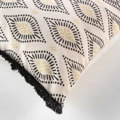 Coussin déhoussable FELL - Polycoton imprimé métallisé