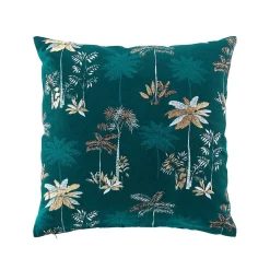 Coussin déhoussable imprimé bleu (45x45 cm - Bleu)