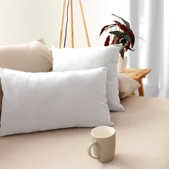 Coussin déhoussable uni en coton (60x60 cm - Blanc)