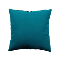 Coussin déhoussable uni en coton (40x40 cm - Bleu Canard)