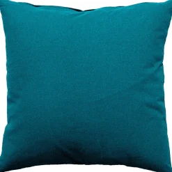 Coussin déhoussable uni en coton (60x60 cm - Bleu Canard)