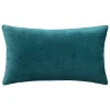 Coussin Dolce - velours embossé - bleu canard 38x58 cm - Atmosphera