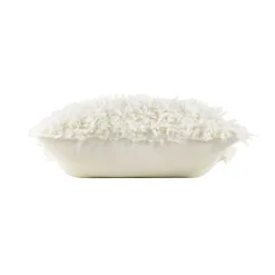 Coussin doux en imitation fourrure avec housse amovible (45x45 cm - Naturel)