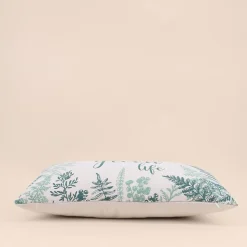 Coussin en coton motif fougère 50x30cm