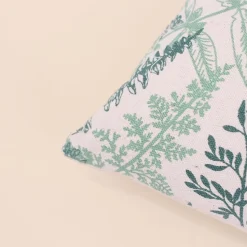 Coussin en coton motif fougère 50x30cm