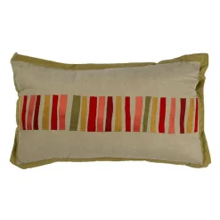 Coussin en coton motifs rayures multicolore 30x50