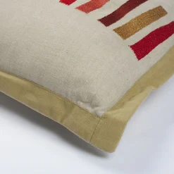 Coussin en coton motifs rayures multicolore 30x50