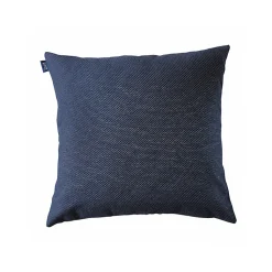 Coussin en coton recyclé bleu navy, blanc et tangerine 50 x 50 cm