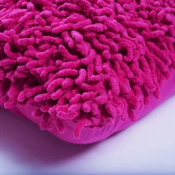 Coussin en coton seventies framboise 40x40