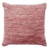 Coussin en cuir tressé rose poudré 45x45