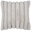 Coussin en imitation fourrure ultra douce à bandes (45x45 cm - Ecru)