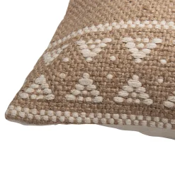 Coussin en jute Halus GoodHome L.50 x l.30 cm marron beige