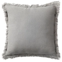 Coussin en lin, bords effilés 'Deko&co'
